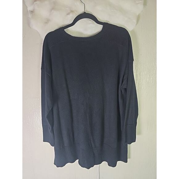 H by HALSTON Classic V Neck Knit Pullover Sweater Womens XL Black Winter Office - Picture 6 of 7